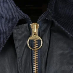 Waxjas Voor Heren Barbour Border Wax Jas Blauw -Sport Jas Verkoopwinkel 55937 3