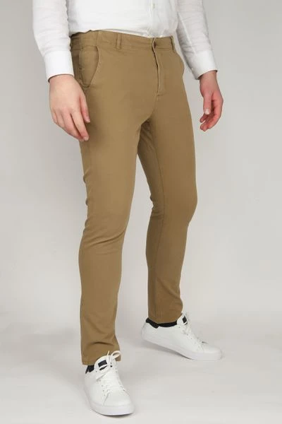 Chino Broeken Suitable Milton Skinny-Fit Chino Khaki 2 Chino Broeken Suitable Milton Skinny-Fit Chino Khaki - Afbeelding 2