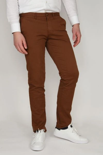 Chino Broeken Suitable Chino Sartre Cognac 2 Chino Broeken Suitable Chino Sartre Cognac - Afbeelding 2