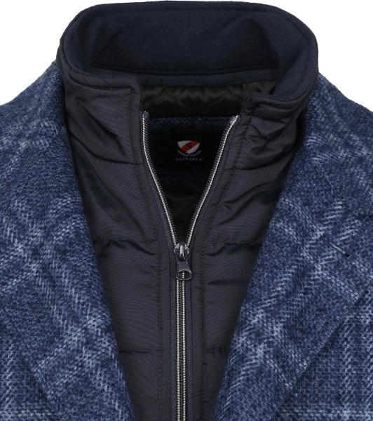 Wollen Jassen Suitable Geke Coat Ruit Blauw 2 Wollen Jassen Suitable Geke Coat Ruit Blauw - Afbeelding 2