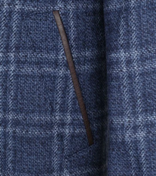 Wollen Jassen Suitable Geke Coat Ruit Blauw 4 Wollen Jassen Suitable Geke Coat Ruit Blauw - Afbeelding 4