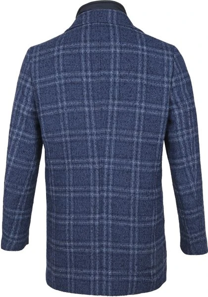 Wollen Jassen Suitable Geke Coat Ruit Blauw 5 Wollen Jassen Suitable Geke Coat Ruit Blauw - Afbeelding 5