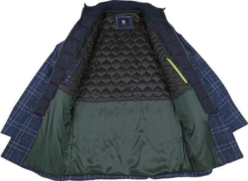 Wollen Jassen Suitable Geke Coat Ruit Blauw 6 Wollen Jassen Suitable Geke Coat Ruit Blauw - Afbeelding 6