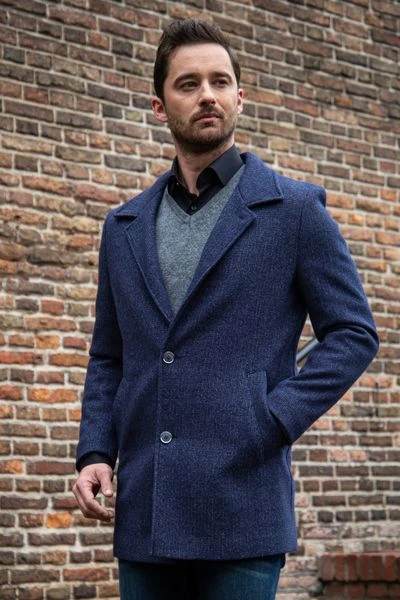 Wollen Jassen Suitable Kevin Coat Donkerblauw 2 Wollen Jassen Suitable Kevin Coat Donkerblauw - Afbeelding 2