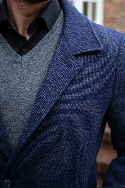 Wollen Jassen Suitable Kevin Coat Donkerblauw 3 Wollen Jassen Suitable Kevin Coat Donkerblauw - Afbeelding 3