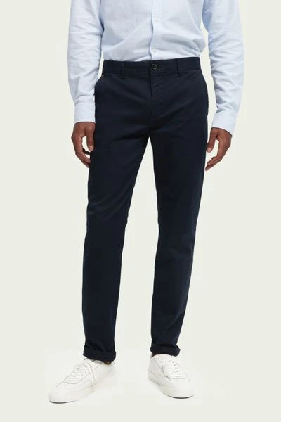 Chino Broeken Scotch And Soda Chino Slim Mott Donkerblauw 2 Chino Broeken Scotch And Soda Chino Slim Mott Donkerblauw - Afbeelding 2