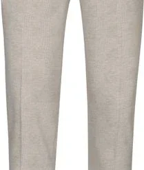 Pantalons Suitable Pantalon Jersey Zandkleur Ruit