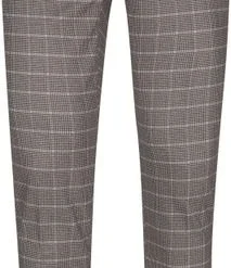 Pantalons Suitable Pantalon Jersey Bruin Pied De Poule