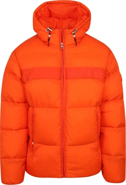 Winterjas Voor Heren Tommy Hilfiger Puffer Jas Oranje 1 Winterjas Voor Heren Tommy Hilfiger Puffer Jas Oranje