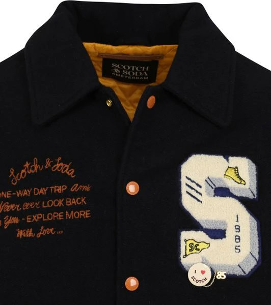 Wollen Jassen Scotch And Soda College Jas Donkerblauw 4 Wollen Jassen Scotch And Soda College Jas Donkerblauw - Afbeelding 4