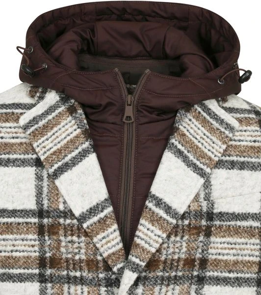 Wollen Jassen Suitable Coat Bruin Geruit 2 Wollen Jassen Suitable Coat Bruin Geruit - Afbeelding 2