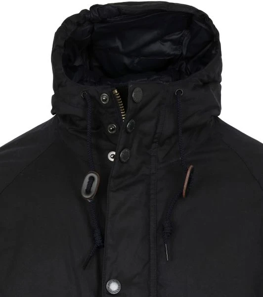 Waxjas Voor Heren Barbour Hooded Beaufort Wax Navy 2 Waxjas Voor Heren Barbour Hooded Beaufort Wax Navy - Afbeelding 2