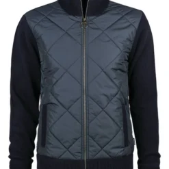 Wollen Jassen Barbour Arch Diamond Quilt Knit Jack Navy